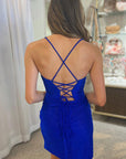 Royal Blue Sweetheart Tight Homecoming Dresses with Appliques