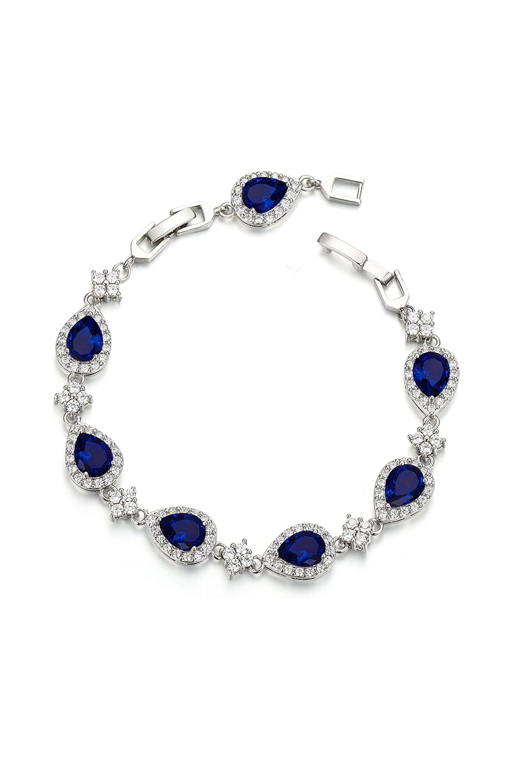 Black Zirconia Classic Teardrop Tennis Bracelets with Rhinestone
