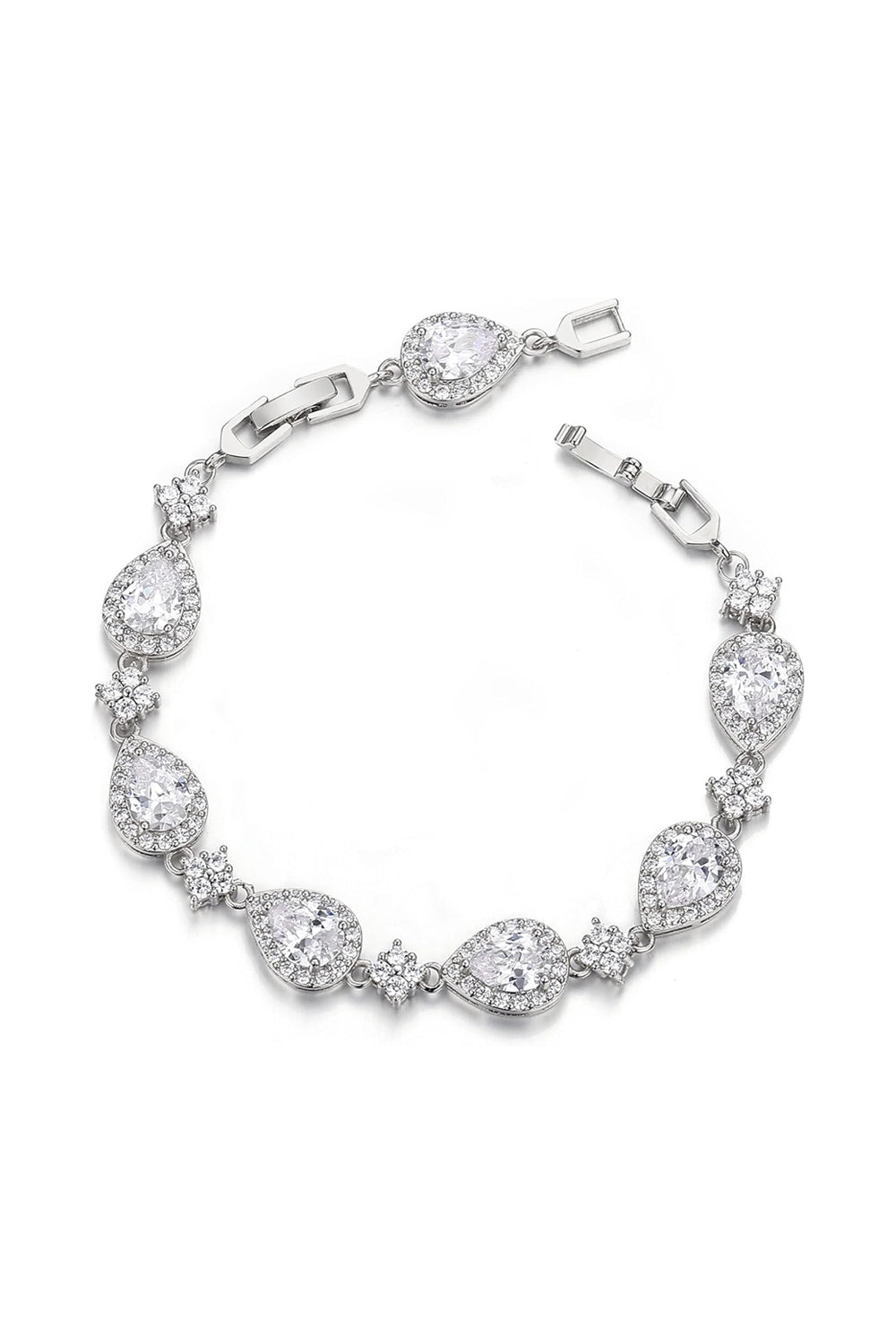 Black Zirconia Classic Teardrop Tennis Bracelets with Rhinestone