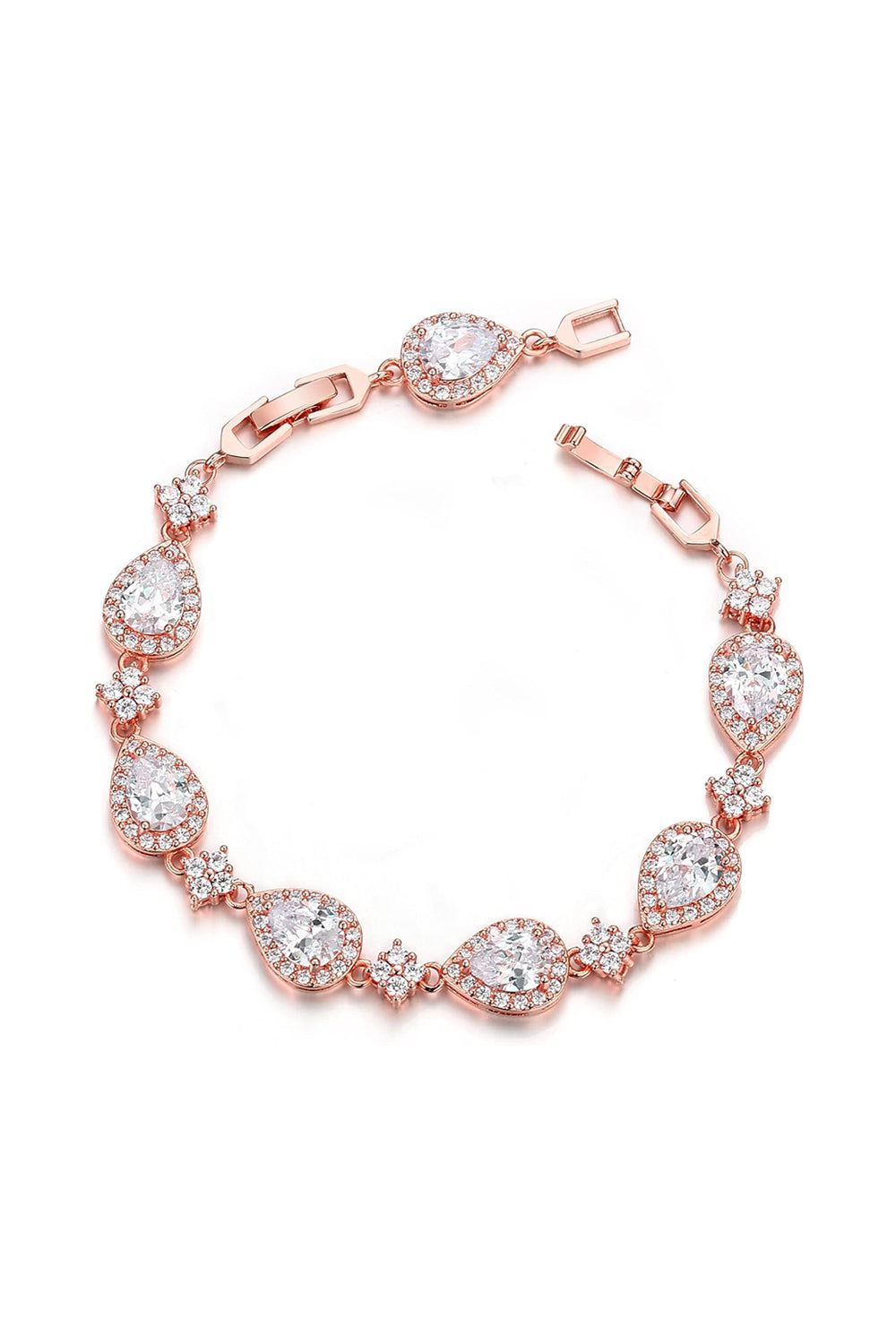 Black Zirconia Classic Teardrop Tennis Bracelets with Rhinestone