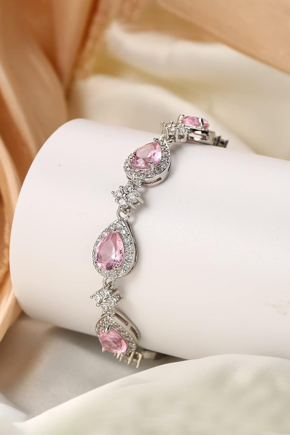 Black Zirconia Classic Teardrop Tennis Bracelets with Rhinestone