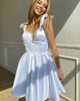 Spaghetti Straps A-line Satin Short Cute Homecoming Dress
