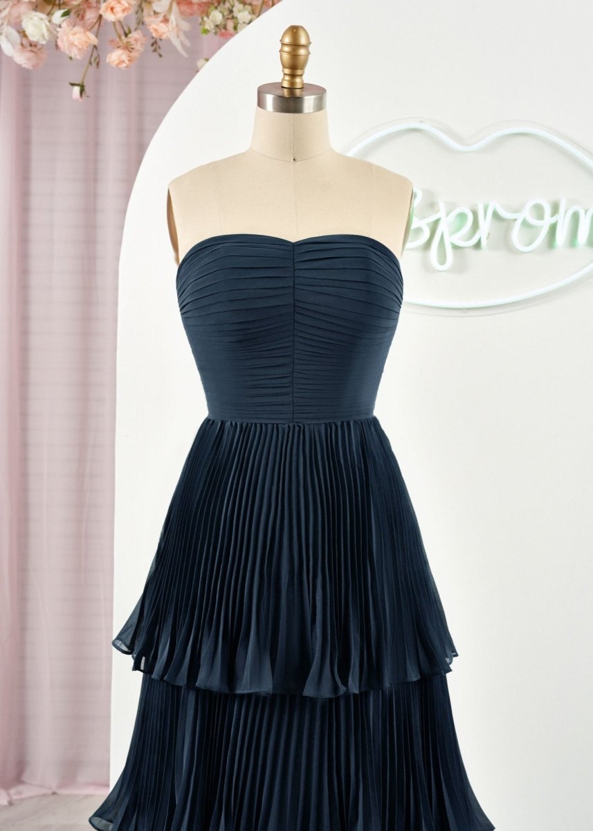 Khalani | Strapless Emerald Green Ruffle Multi - Layer Long Prom Dress - KissProm