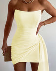 Sheath Strapless Homecoming Dress with Drape