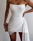 Sheath Strapless Homecoming Dress with Drape