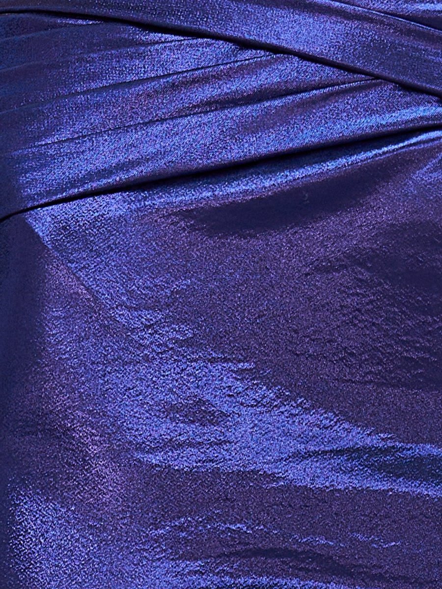 Dottie | Strapless Metallic Royal Blue Keyhole Ruched Tight Homecoming Dress - KissProm