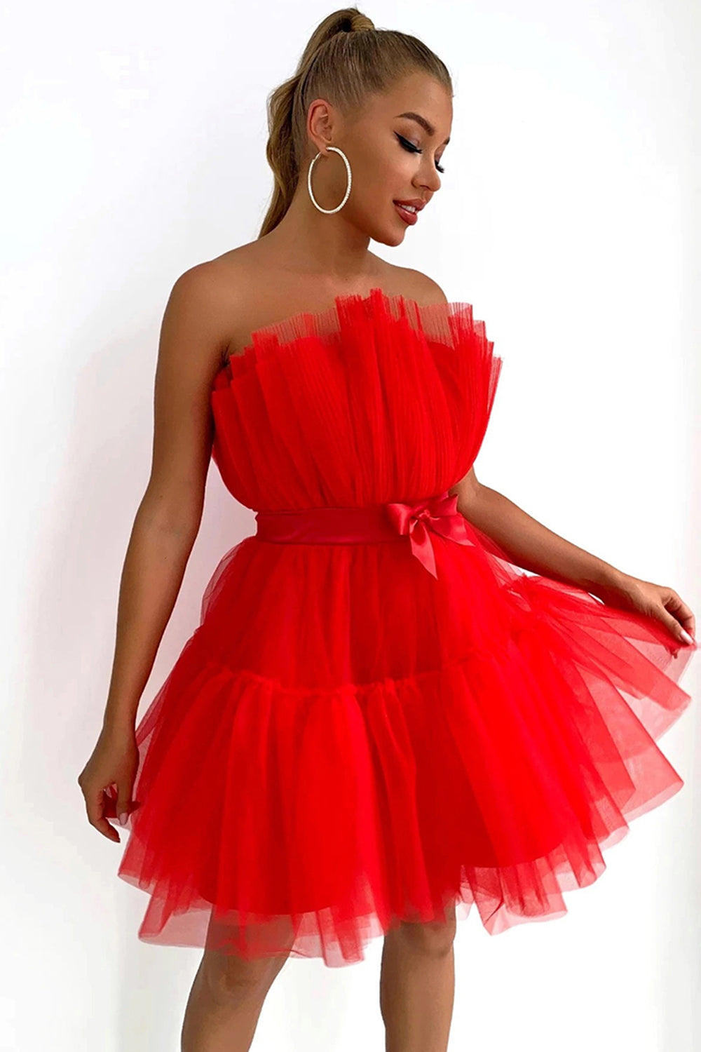 Cute A Line Strapless Black Short Homecoming Dress