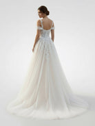 KissDress-Elodika  A-Line Off-The-Shoulder Tulle Wedding Dresses With Appliques Lace
