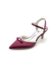 Pearl Satin Pointed Toe High Heels