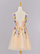 Quinta |A line Tulle Homecoming Dress with 3D Flowers - KissProm