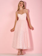 Sweetheart Neckline Starlit Cloar Maxi Length Tulle Prom Dress - KissProm