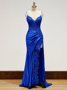 Beatrice | Sheath Black Long Appliques Prom Dress - KissProm