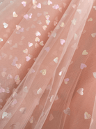 Corset Bow Straps Tulle Glitter Hearts Ankle Length Prom Dress - KissProm