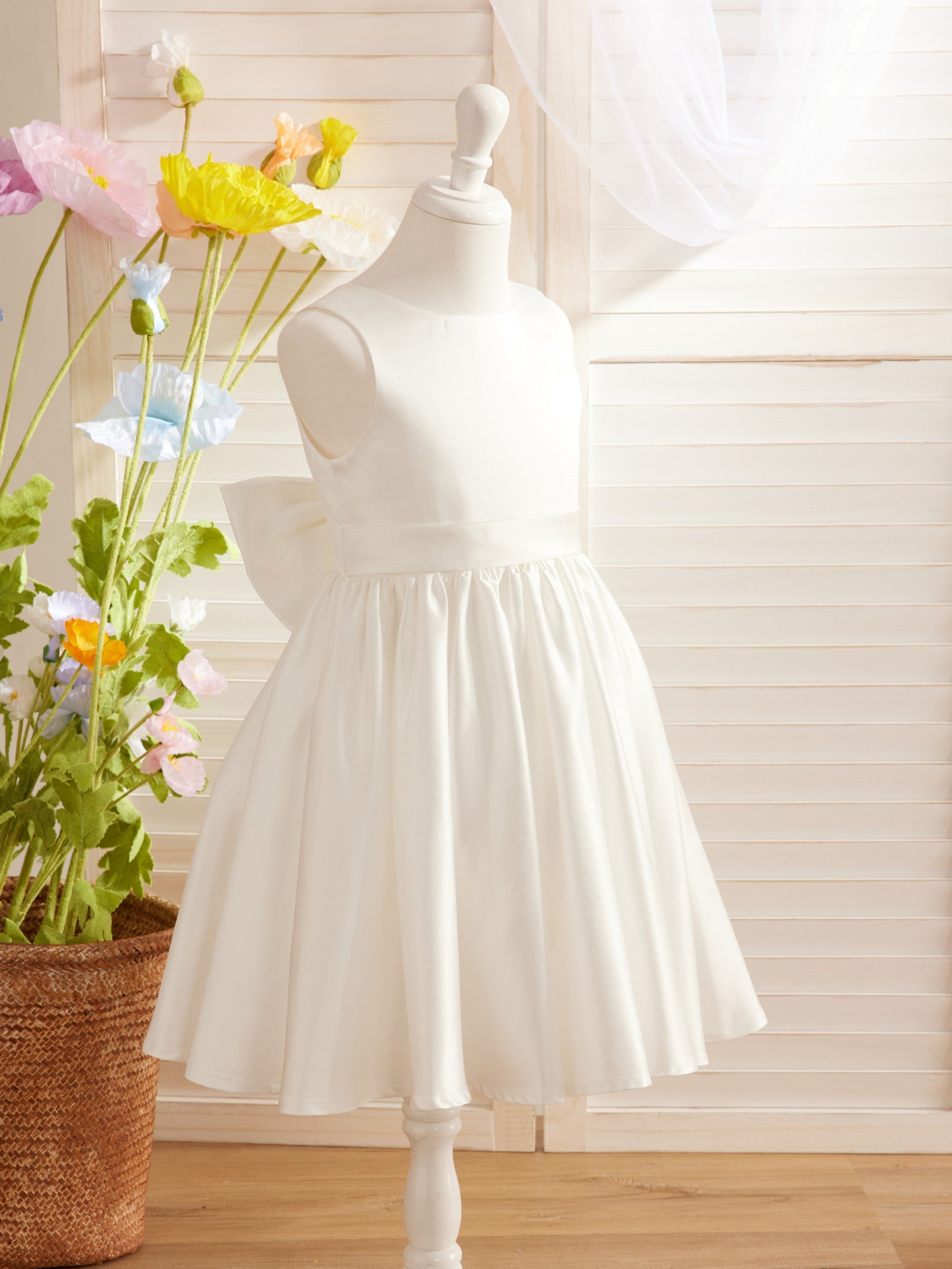 Lyla Simple Satin Flower Girl Dress