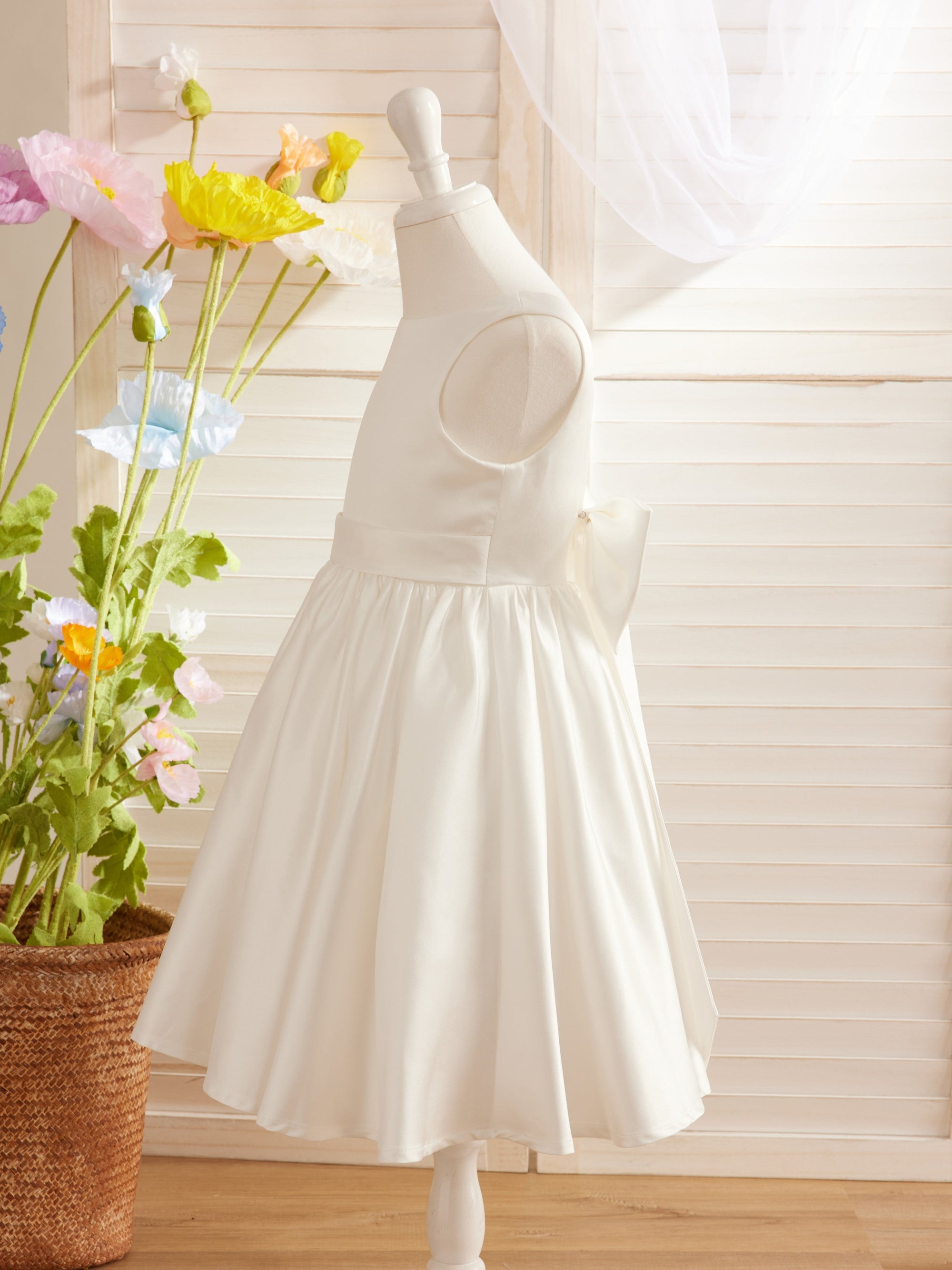 Lyla Simple Satin Flower Girl Dress