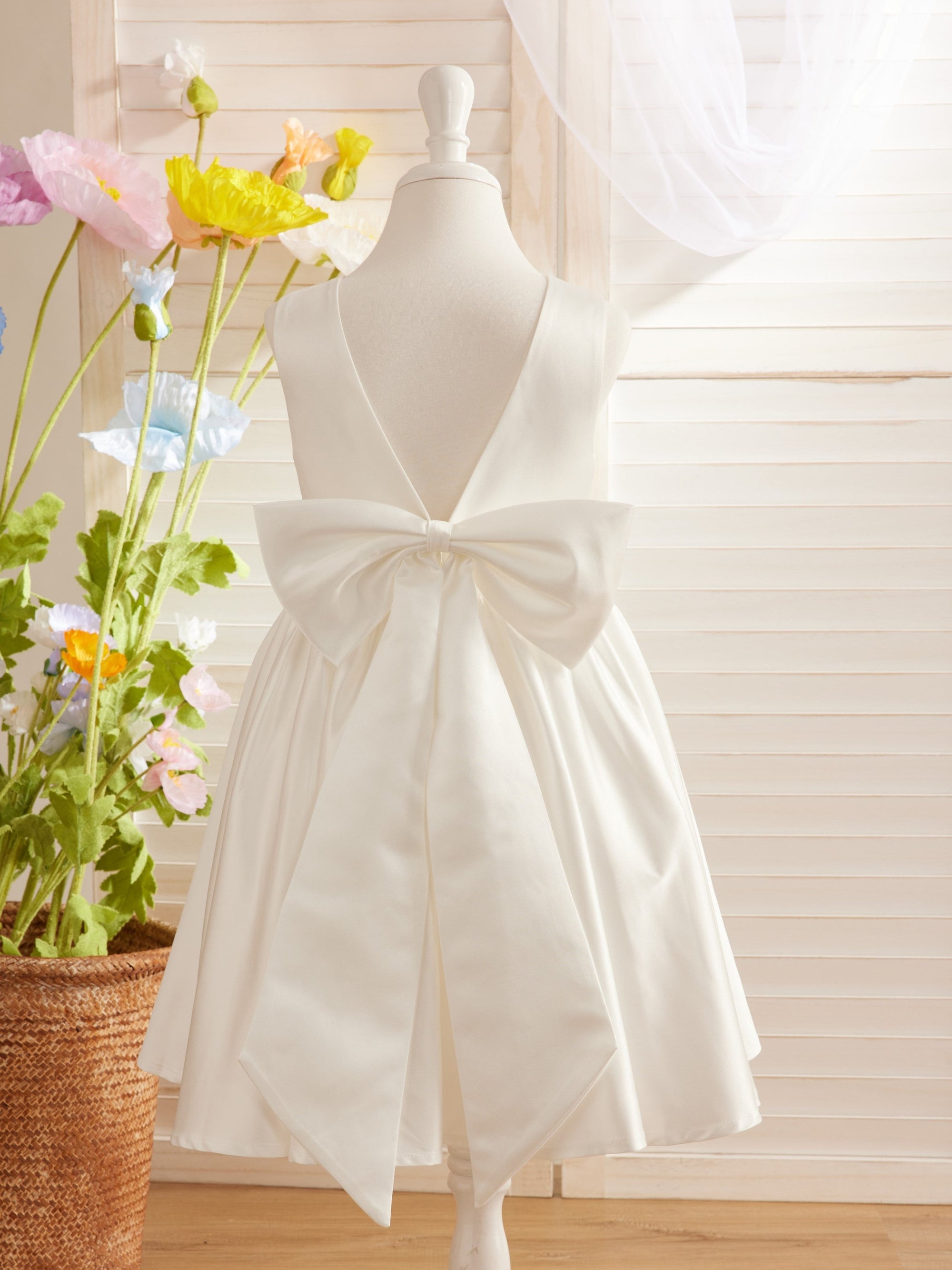 Lyla Simple Satin Flower Girl Dress