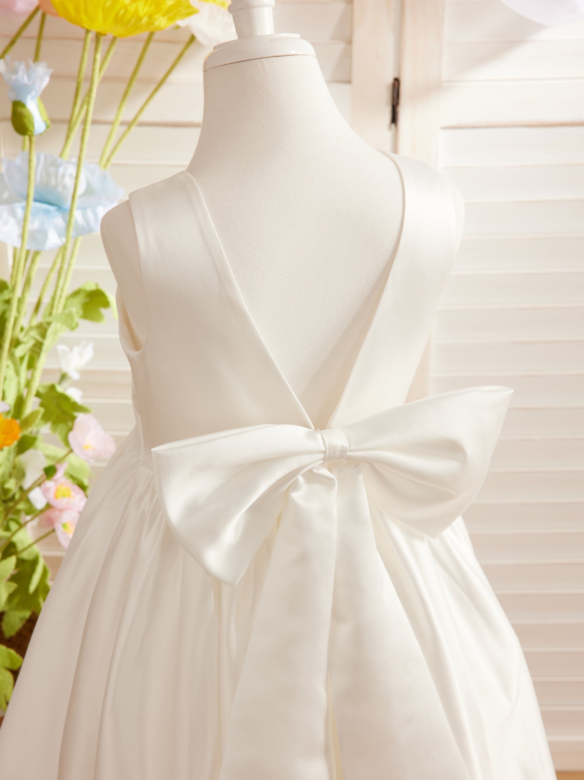 Lyla Simple Satin Flower Girl Dress