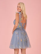 Claire | Aline Short Sweetheart Tulle Floral Homecoming Dress - KissProm
