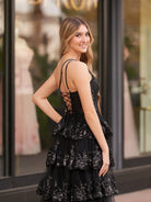 Livia |Sheath One Shoulder Tiered Lace Long Prom Dress - KissProm