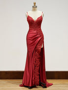 Beatrice | Sheath Black Long Appliques Prom Dress - KissProm