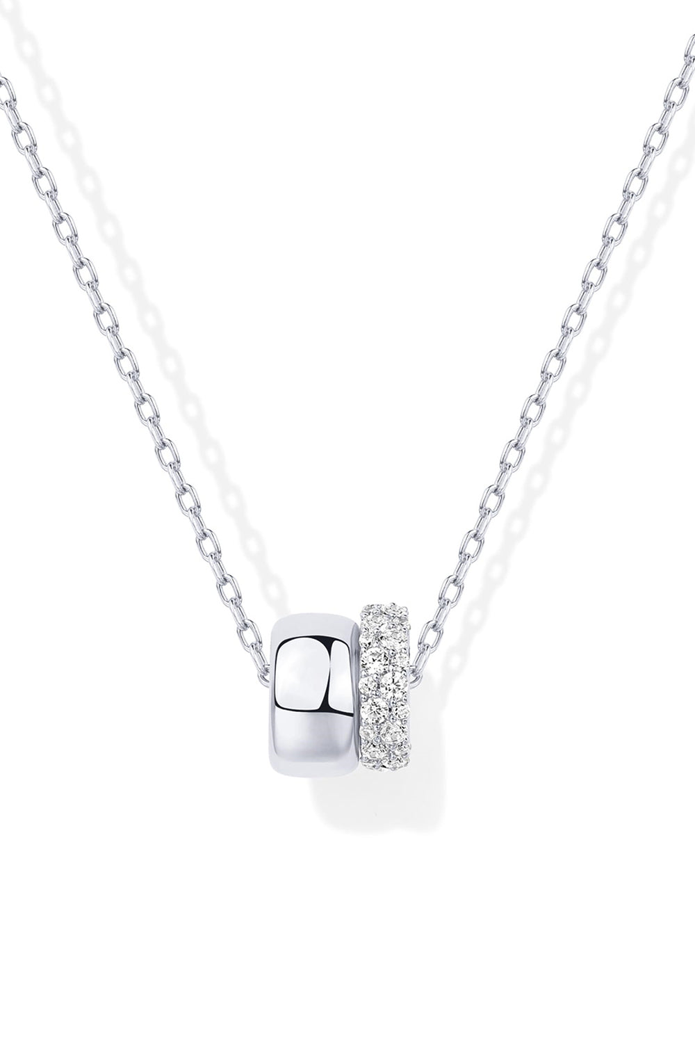 Zircon Double Circle Necklace