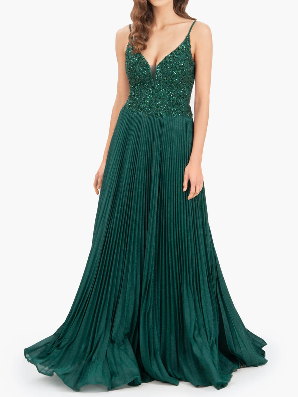A-line Floor Length Glitter Jersey Prom Dress with Appliques and Sequins