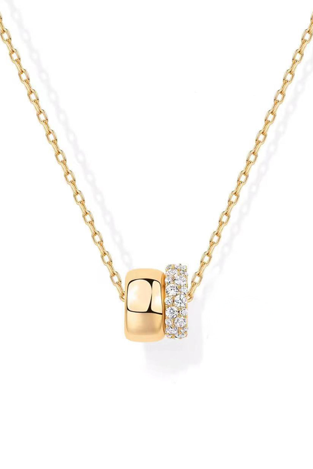 Zircon Double Circle Necklace