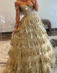 Princess Off the Shoulder Sequined Lace Prom Dress