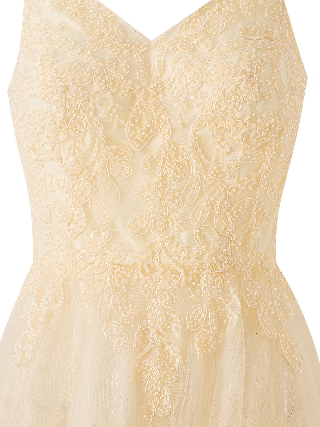 A-line Floor Length Glitter Tulle Prom Dress