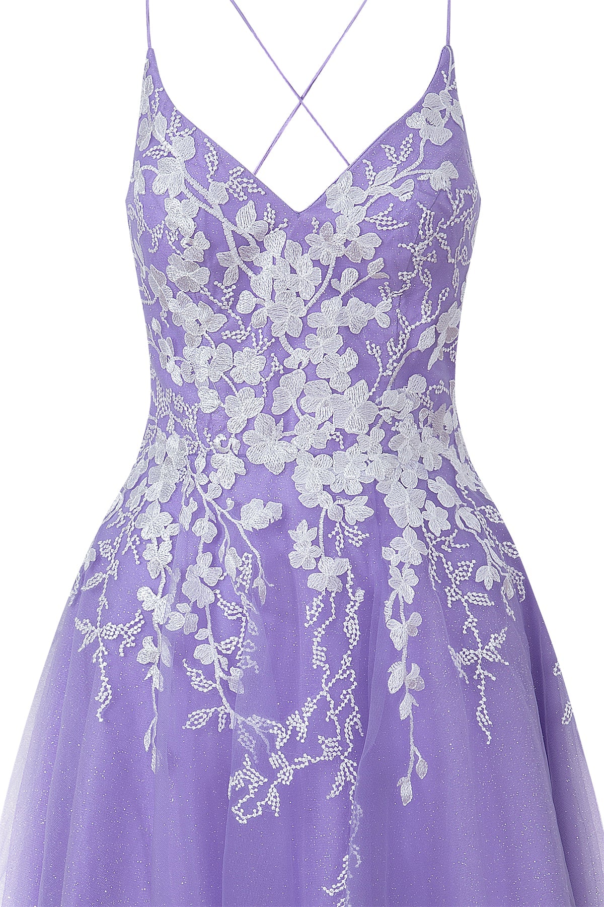 Aline Short Glitter Tulle Homecoming Dress with Appliques