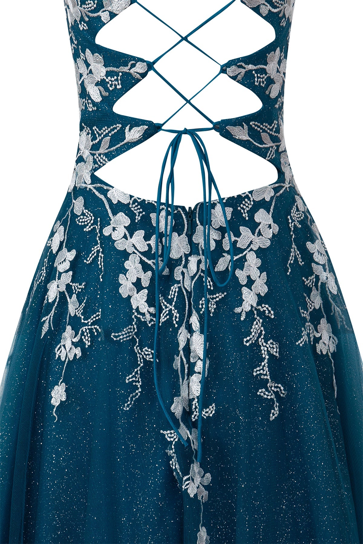 Aline Short Glitter Tulle Homecoming Dress with Appliques