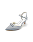Pearl Satin Pointed Toe High Heels