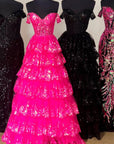 Princess Off the Shoulder Sequined Lace Prom Dress