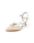 Pearl Satin Pointed Toe High Heels