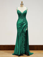 Beatrice | Sheath Black Long Appliques Prom Dress - KissProm