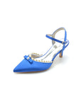 Pearl Satin Pointed Toe High Heels