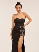 Lemus | Sweetheart Black Mermaid Prom Dress with Bow - KissProm