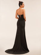 Lemus | Sweetheart Black Mermaid Prom Dress with Bow - KissProm