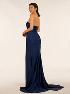Eowyn | Mermaid Strapless Satin Long Prom Dresses With Split - KissProm