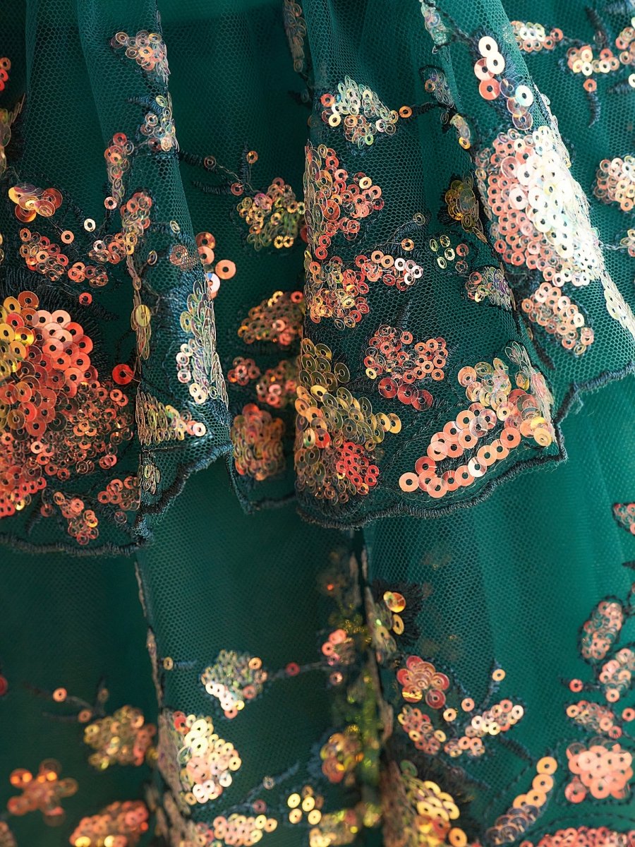 Everly | A - Line Sweetheart Tiered Green Short Homecoming Dress - KissProm