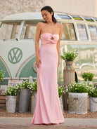 Tinble | Strapless Aqua Blue Sheath Long Prom Dresses - KissProm