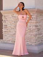 Tinble | Strapless Aqua Blue Sheath Long Prom Dresses - KissProm