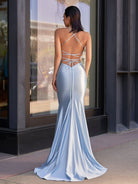 Kimia | Cute Mermaid Scoop Neck Satin Long Prom Dress - KissProm