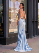 Kimia | Cute Mermaid Scoop Neck Satin Long Prom Dress - KissProm