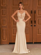 Fernanda |Mermaid Spaghetti Straps Satin Prom Dress - KissProm