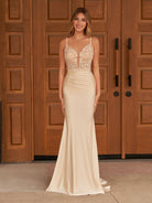 Fernanda |Mermaid Spaghetti Straps Satin Prom Dress - KissProm