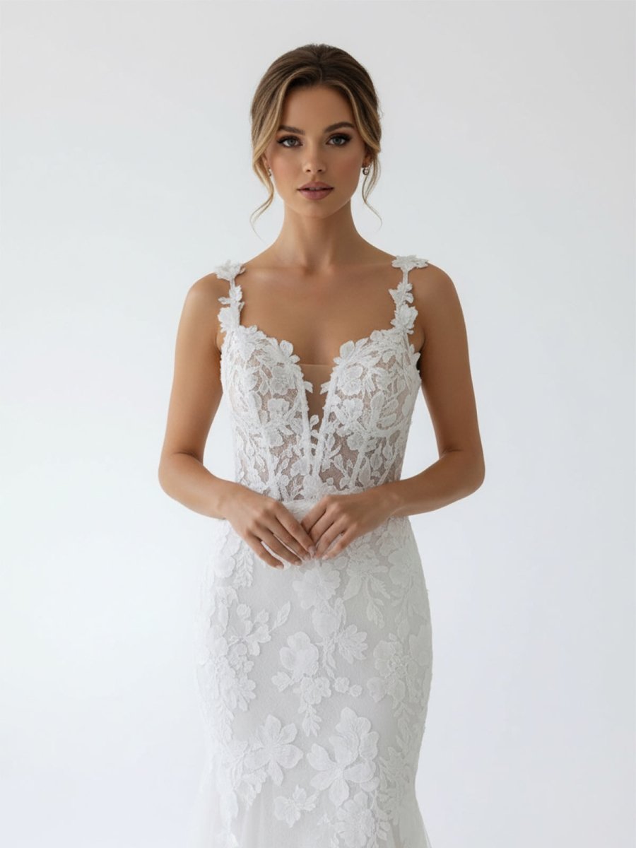KissDress-Fairy Mermaid Sweetheart Lace Wedding Dresses with Appliques