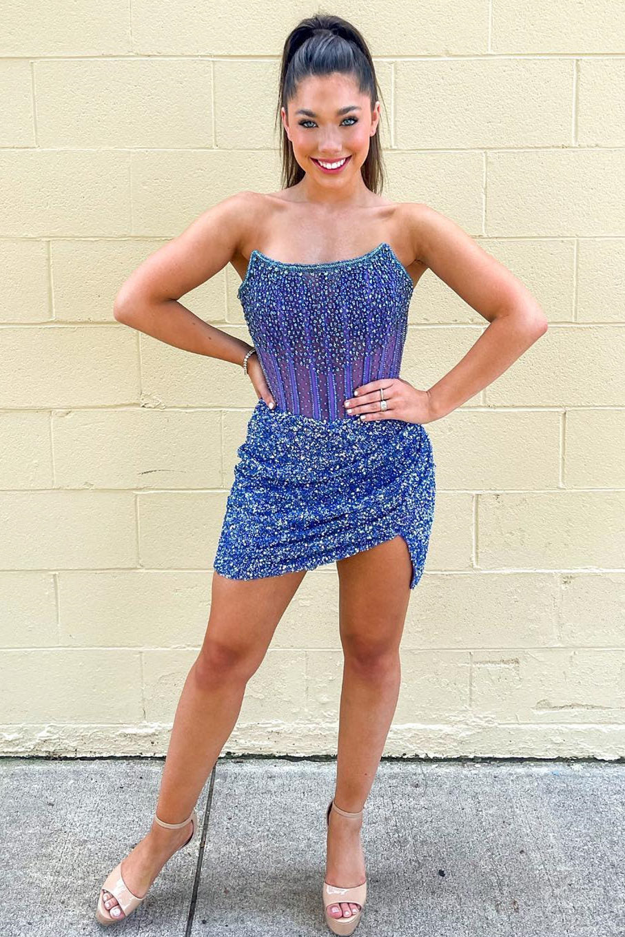 Bodycon Strapless Corset Homecoming Dress