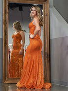 Emaree | Sparkly Mermaid V Neck Sequins Long Prom Dresses with Slit - KissProm