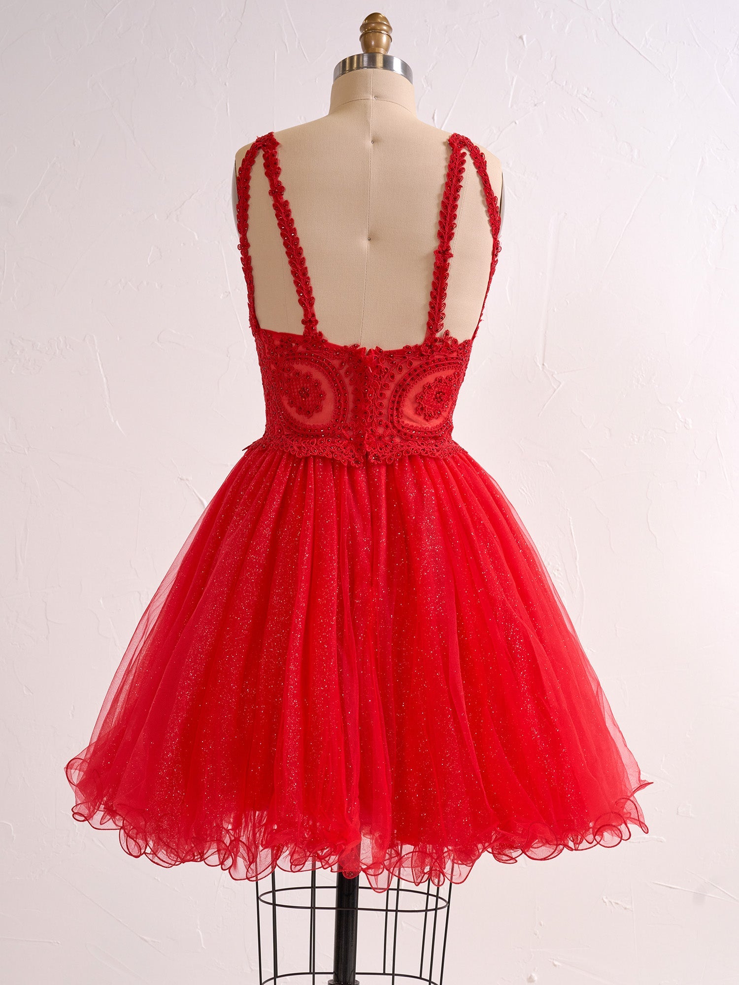 Embellished Embroidery Tulle Short Cocktail Dress